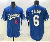 Men's Los Angeles Dodgers #6 Hyeseong Kim Blue Cool Base Jersey