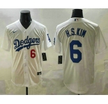 Men's Los Angeles Dodgers #6 Hyeseong Kim White Cool Base Jersey
