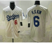 Men's Los Angeles Dodgers #6 Hyeseong Kim White Cool Base Jersey