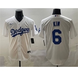 Men's Los Angeles Dodgers #6 Hyeseong Kim White Cool Base Stitched Baseball Jersey