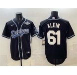 Men's Los Angeles Dodgers #61 Will Klein Black Fashion 2025 World Series Cool Base Stitched Baseball Jersey