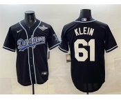 Men's Los Angeles Dodgers #61 Will Klein Black Fashion 2025 World Series Cool Base Stitched Baseball Jersey
