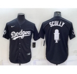 Men's Los Angeles Dodgers #67 Vin Scully Black Stitched MLB Cool Base Fashion Jersey
