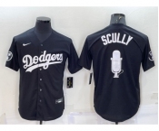 Men's Los Angeles Dodgers #67 Vin Scully Black Stitched MLB Cool Base Fashion Jersey