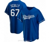 Men's Los Angeles Dodgers #67 Vin Scully Blue Stitched MLB Cool Base Nike Jersey