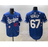 Men's Los Angeles Dodgers #67 Vin Scully Royal 2025 Tokyo Series Limited Stitched Baseball Jersey