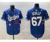 Men's Los Angeles Dodgers #67 Vin Scully Royal 2025 Tokyo Series Limited Stitched Baseball Jersey