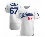 Men's Los Angeles Dodgers #67 Vin Scully White Stitched MLB Flex Base Nike Jersey