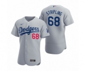 Men's Los Angeles Dodgers #68 Ross Stripling Nike Gray Authentic 2020 Alternate Jersey