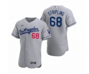 Men's Los Angeles Dodgers #68 Ross Stripling Nike Gray Authentic 2020 Road Jersey
