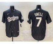 Men's Los Angeles Dodgers #7 Blake Snell Black Cool Base Stitched Baseball Jersey