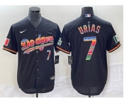 Men's Los Angeles Dodgers #7 Julio Urías Black Mexico Cool Base Stitched Jersey