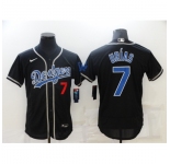 Men's Los Angeles Dodgers #7 Julio Urias Black Elite Jersey
