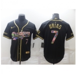 Men's Los Angeles Dodgers #7 Julio Urias Black Iridescent Logo Jersey