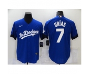 Men's Los Angeles Dodgers #7 Julio Urias Blue Game City Player Jersey