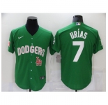 Men's Los Angeles Dodgers #7 Julio Urias Green Game Jersey