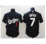 Men's Los Angeles Dodgers #7 Julio Urias Nike Black Replica Home Jersey