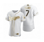 Men's Los Angeles Dodgers #7 Julio Urias Nike White Authentic Golden Edition Jersey