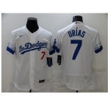 Men's Los Angeles Dodgers #7 Julio Urias White Elite City Player Jersey