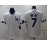 Men's Los Angeles Dodgers #7 Julio Urias White Stitched Baseball Jersey