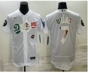 Men's Los Angeles Dodgers #7 Julio Urias White With Vin Scully Patch Flex Base Stitched Baseball Jersey