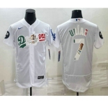 Men's Los Angeles Dodgers #7 Julio Urias White With Vin Scully Patch Flex Base Stitched Baseball Jerseys