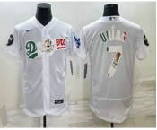 Men's Los Angeles Dodgers #7 Julio Urias White With Vin Scully Patch Flex Base Stitched Baseball Jerseys