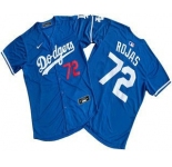 Men's Los Angeles Dodgers #72 Miguel Rojas Blue Limited Stitched Jersey