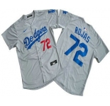 Men's Los Angeles Dodgers #72 Miguel Rojas Grey Limited Stitched Jersey