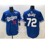 Men's Los Angeles Dodgers #72 Miguel Rojas Royal 2025 World Series Patch Limited Stitched Baseball Jersey