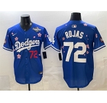 Men's Los Angeles Dodgers #72 Miguel Rojas Royal 2025 World Series Patch Tokyo Series Limited Stitched Baseball Jersey