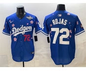 Men's Los Angeles Dodgers #72 Miguel Rojas Royal 2025 World Series Patch Tokyo Series Limited Stitched Baseball Jersey