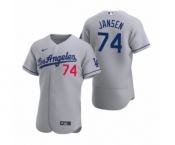 Men's Los Angeles Dodgers #74 Kenley Jansen Nike Gray Authentic 2020 Road Jersey
