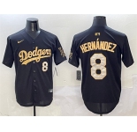 Men's Los Angeles Dodgers #8 Enrique Hernandez Black Gold Limited Stitched Baseball Jersey