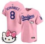Men's Los Angeles Dodgers #8 Enrique Hernandez Pink 2025 Hello Kitty Vapor Limited Stitched Baseball Jersey