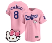 Men's Los Angeles Dodgers #8 Enrique Hernandez Pink 2025 Hello Kitty Vapor Limited Stitched Baseball Jersey