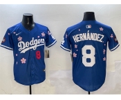 Men's Los Angeles Dodgers #8 Enrique Hernandez Royal 2025 Tokyo Series Limited Stitched Baseball Jersey