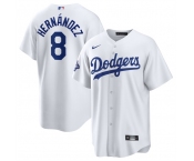 Men's Los Angeles Dodgers #8 Enrique Hernandez White 2025 World Series Champions Stitched Baseball Jersey