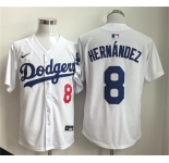 Men's Los Angeles Dodgers #8 Enrique Hernandez WhiteLimited Stitched Baseball Jersey