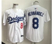 Men's Los Angeles Dodgers #8 Enrique Hernandez WhiteLimited Stitched Baseball Jersey