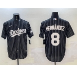Men's Los Angeles Dodgers #8 Enrique Hernández Black Cool Base Stitched Baseball Jersey