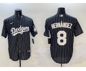 Men's Los Angeles Dodgers #8 Enrique Hernández Black Cool Base Stitched Baseball Jersey