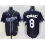 Men's Los Angeles Dodgers #8 Enrique Hernández Black Fashion Stitched Baseball Jersey