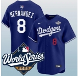 Men's Los Angeles Dodgers #8 Enrique Hernández Blue 2025 World Series Vapor Limited Stitched Jersey