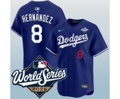 Men's Los Angeles Dodgers #8 Enrique Hernández Blue 2025 World Series Vapor Limited Stitched Jersey