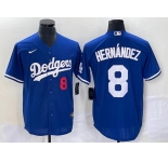 Men's Los Angeles Dodgers #8 Enrique Hernández Blue Flex Base Stitched Baseball Jersey