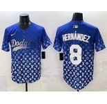 Men's Los Angeles Dodgers #8 Enrique Hernández Blue Limited Stitched Baseball Jersey
