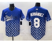 Men's Los Angeles Dodgers #8 Enrique Hernández Blue Limited Stitched Baseball Jersey