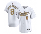 Men's Los Angeles Dodgers #8 Enrique Hernández White 2025 Gold Collection Limited Stitched Baseball Jersey