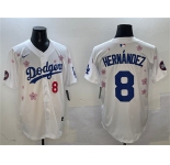 Men's Los Angeles Dodgers #8 Enrique Hernández White 2025 Tokyo Series Limited Stitched Baseball Jersey